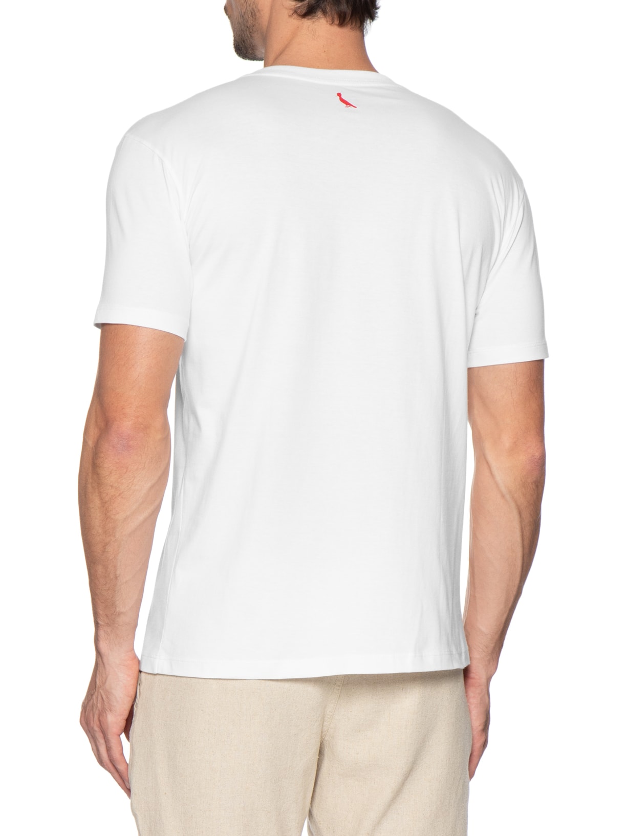 Camiseta Masculina Bordado Pica Pau Com Caixa Presenteável – Branco Reserva