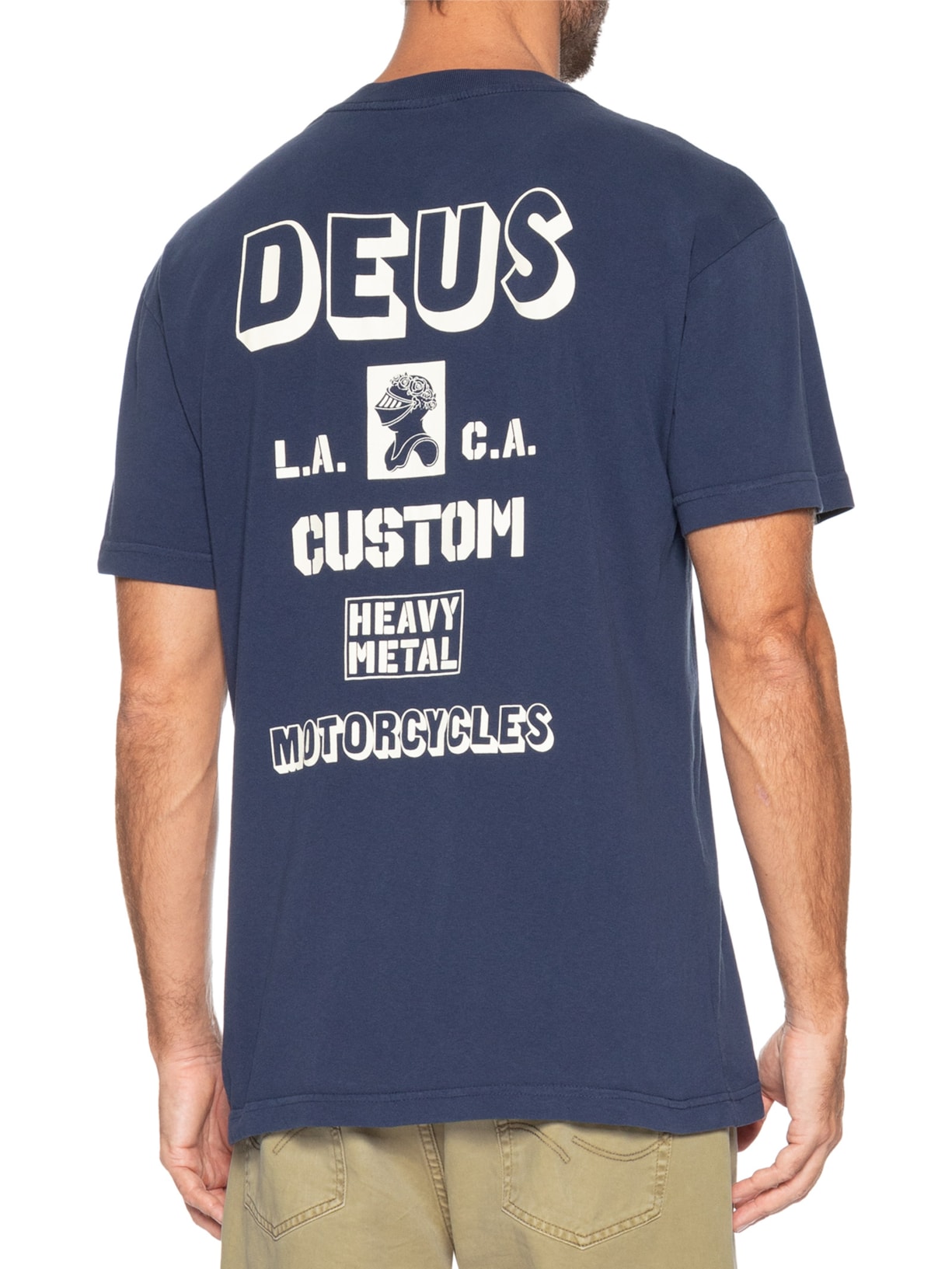 Camiseta Masculina Box Fit Heavy Metal Azul Deus Ex Machina