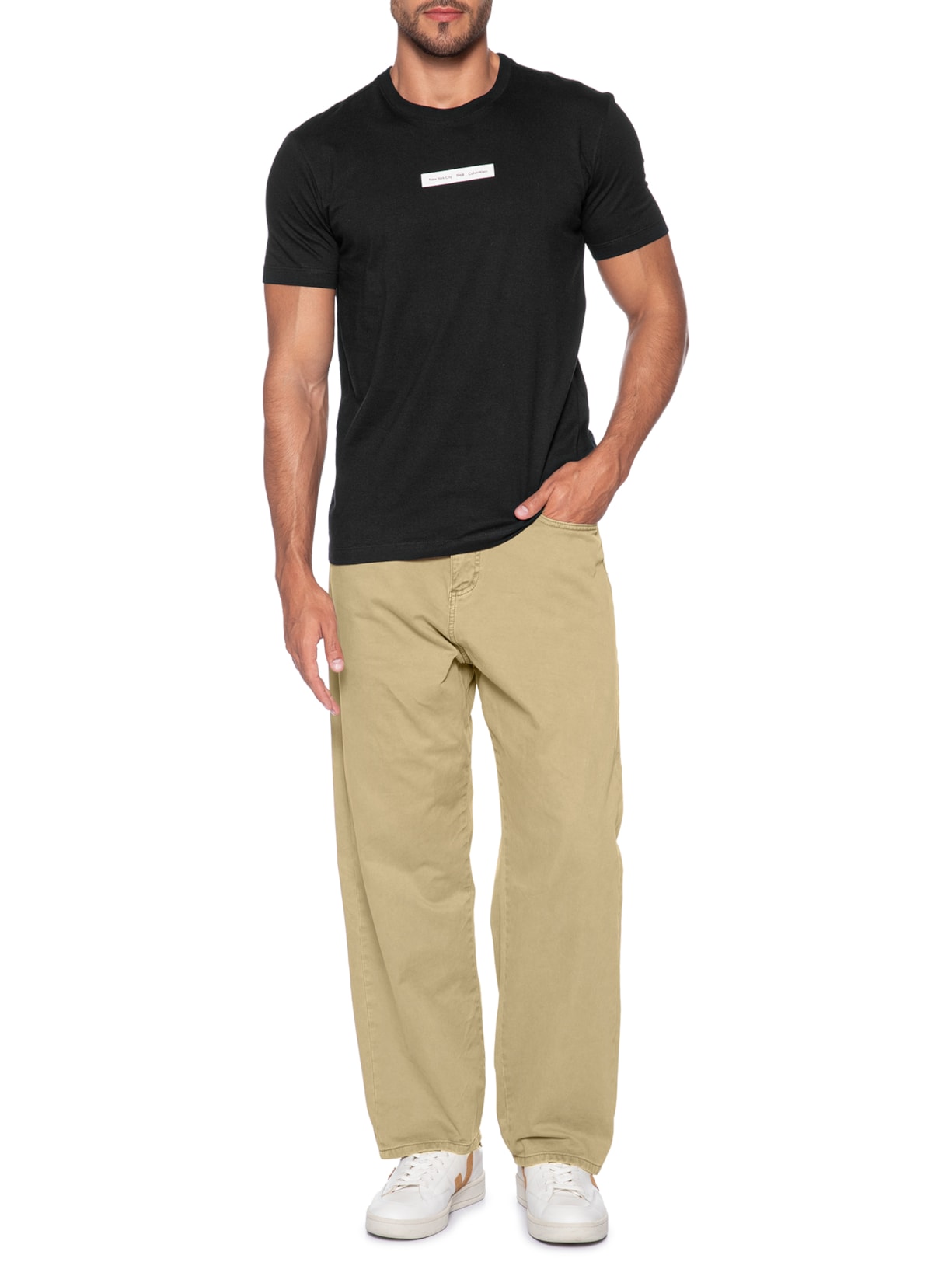 Camiseta Masculina Box Nyc Preto Calvin Klein - White Label