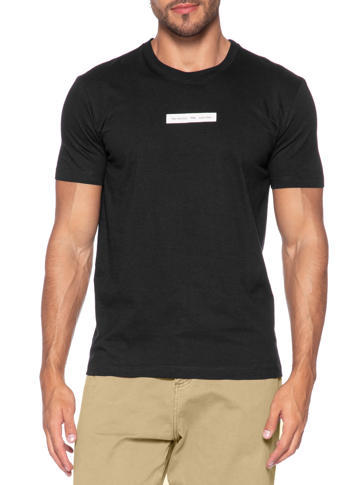 Camiseta Masculina Box Nyc Preto Calvin Klein - White Label