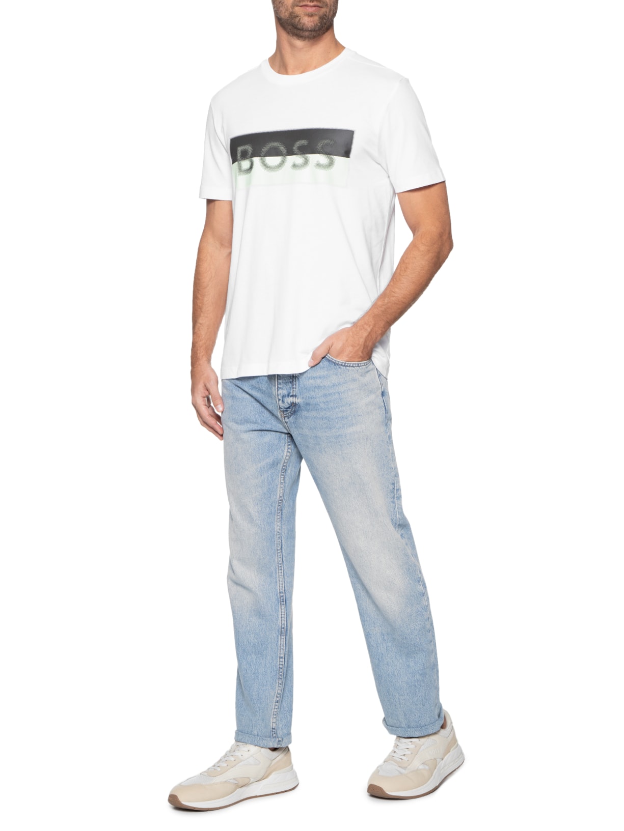 Camiseta Masculina Branco Boss