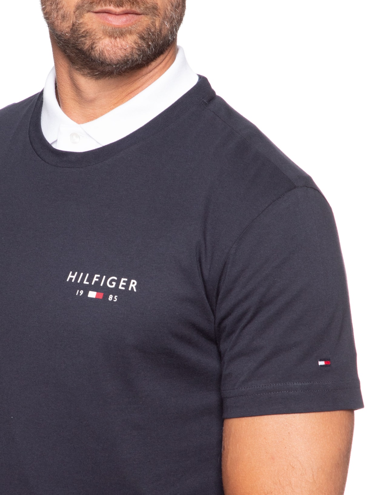 Camiseta Masculina Brand Love Small Azul Tommy Hilfiger