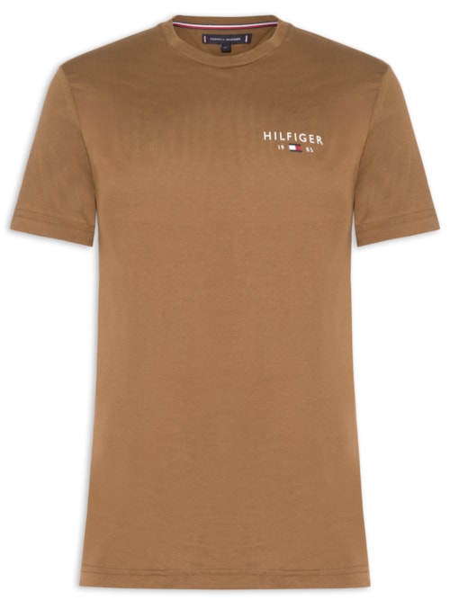Camiseta Masculina Brand Love Small Hilfiger - Marrom