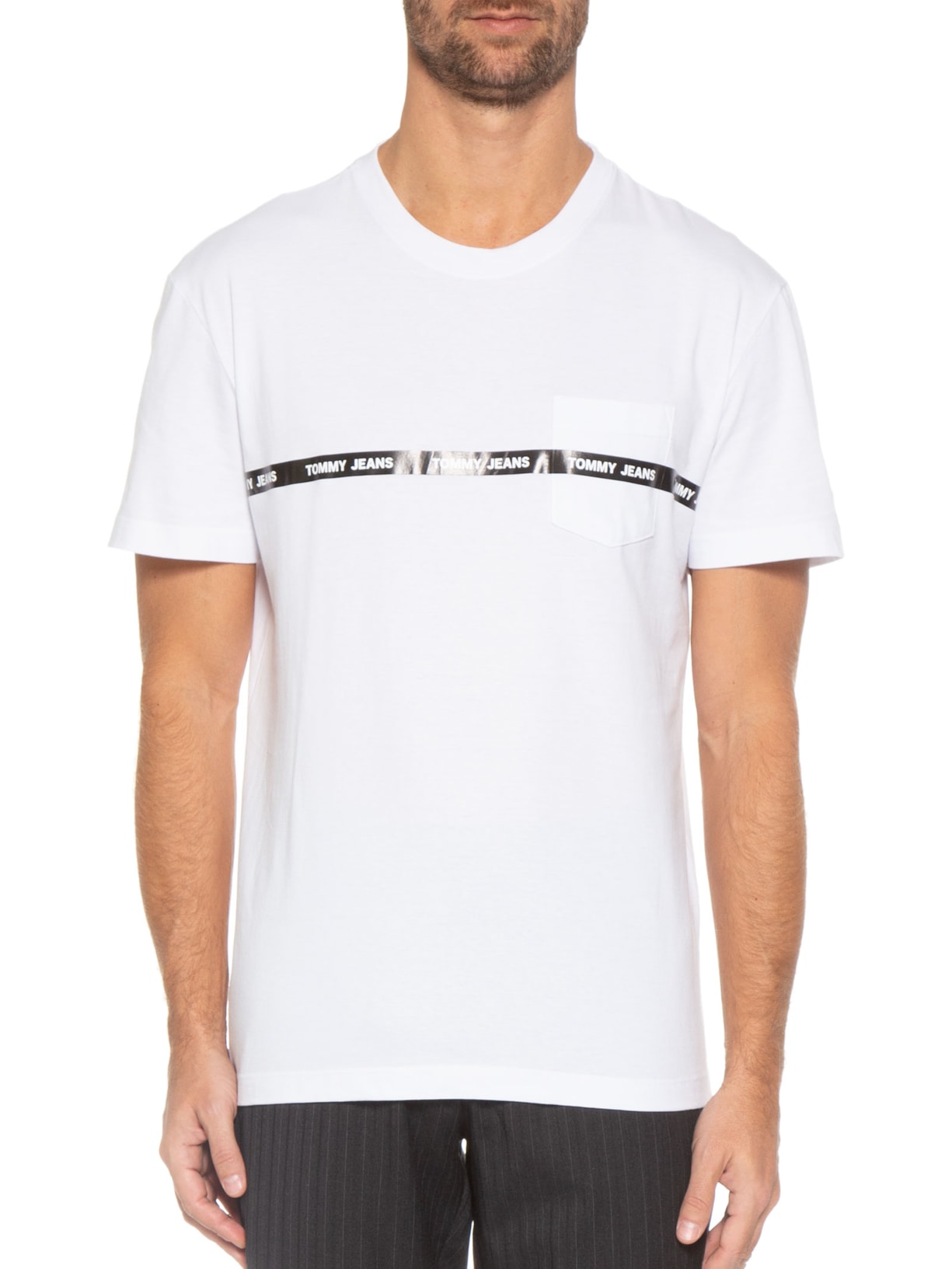 Camiseta Masculina Branded Tape Branco Tommy Jeans