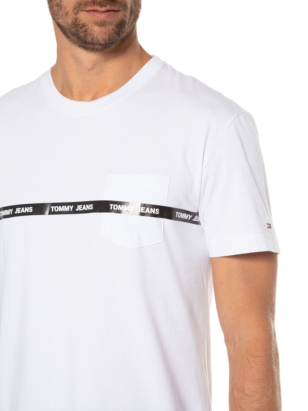Camiseta Masculina Branded Tape Branco Tommy Jeans
