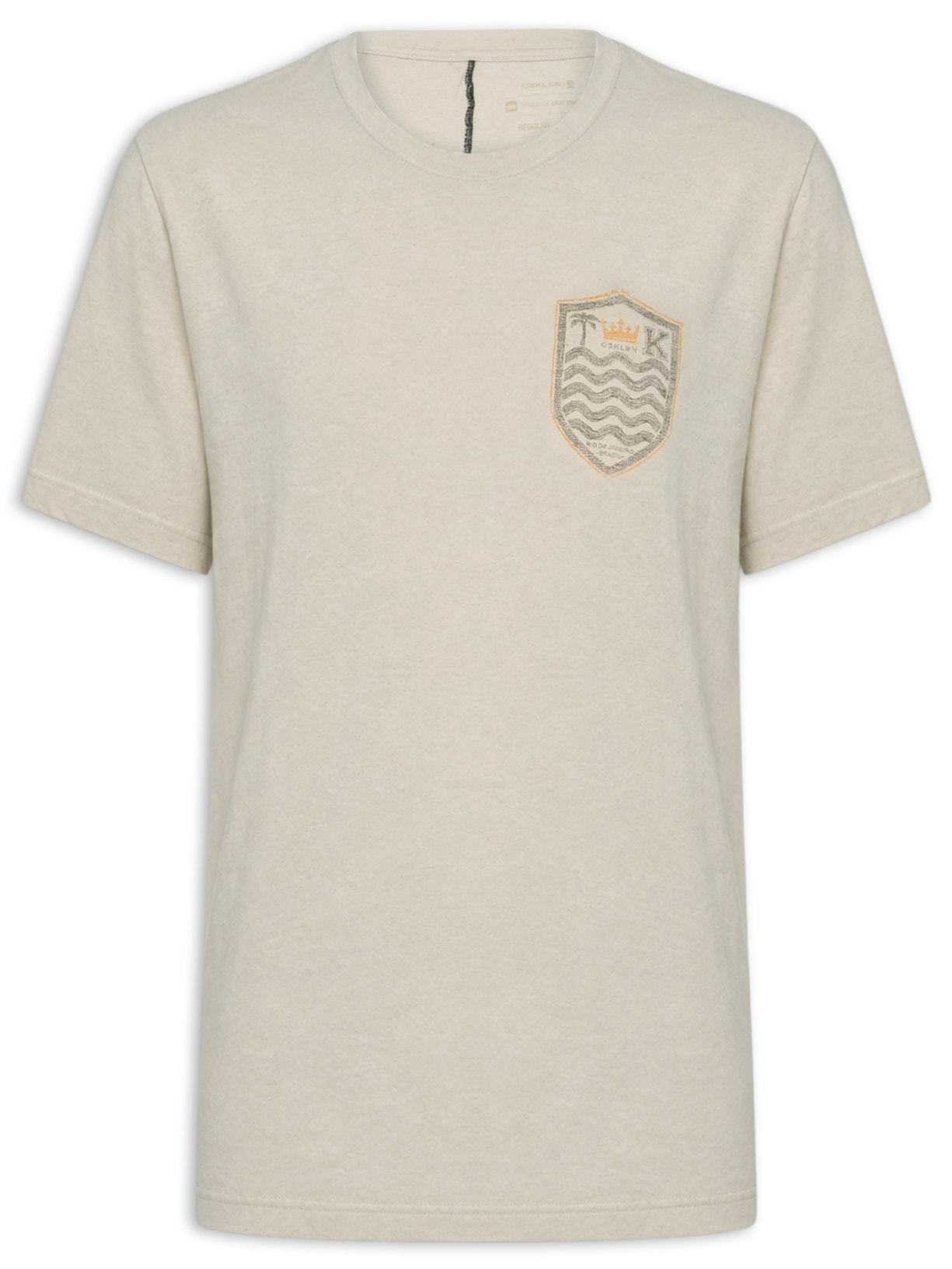 Camiseta Masculina Brasão Rustic Linen Bege Osklen