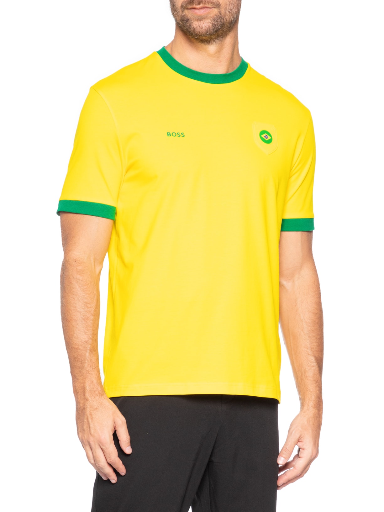 Camiseta Masculina Brasil Copa Lux Tee Amarelo Boss