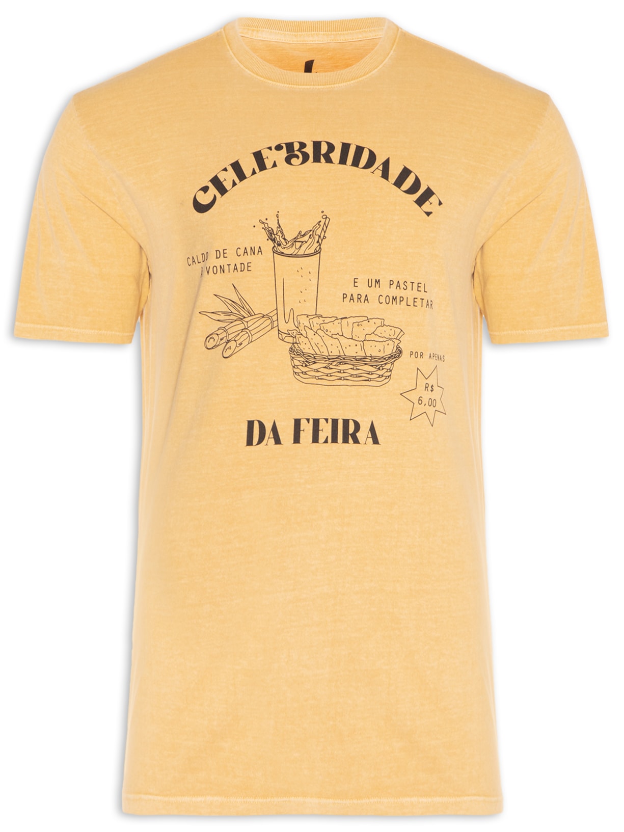 Camiseta Masculina Caldo De Cana Celeb - Amarelo
