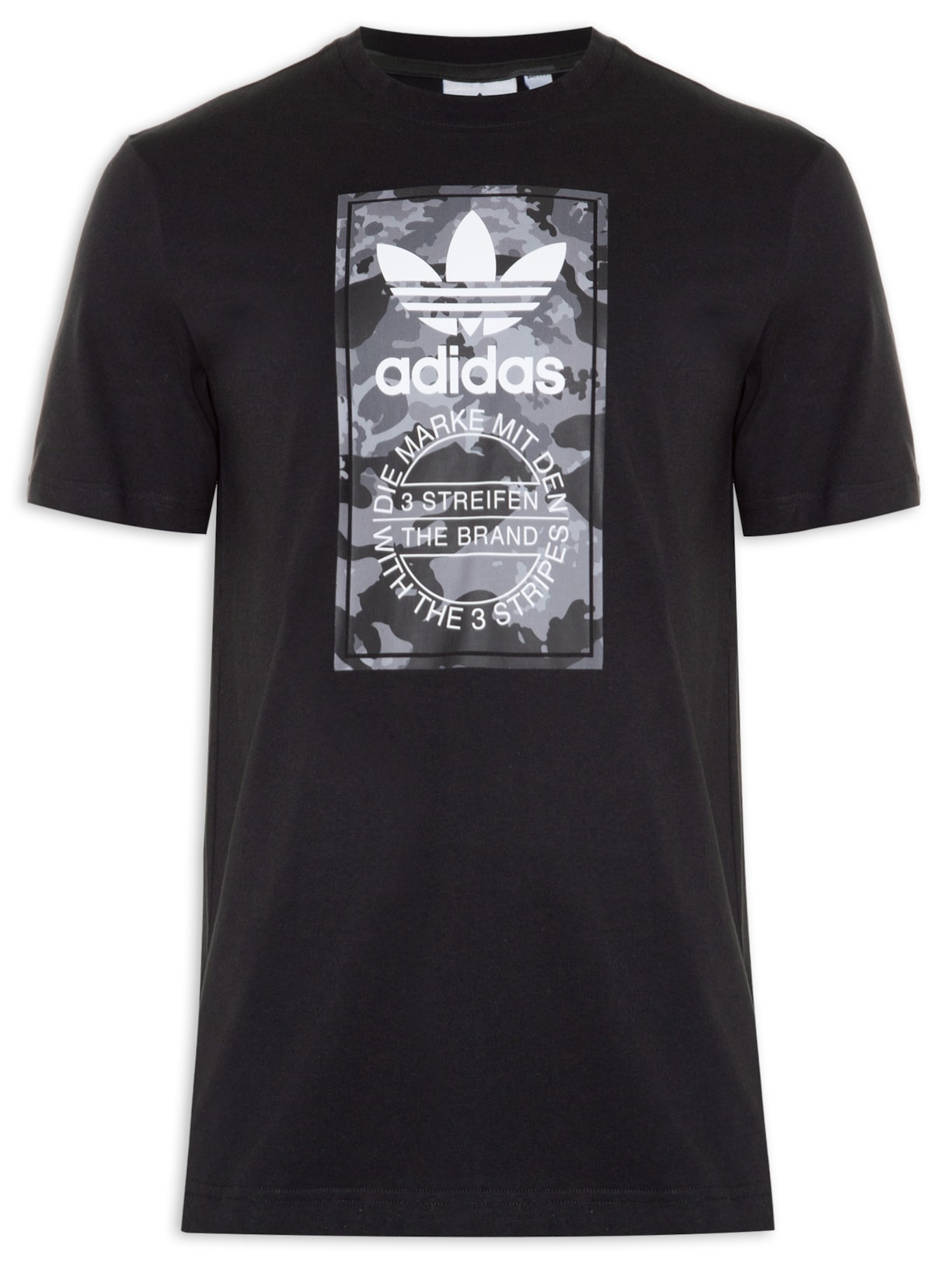 Camiseta Masculina Camo Tongue - Preto