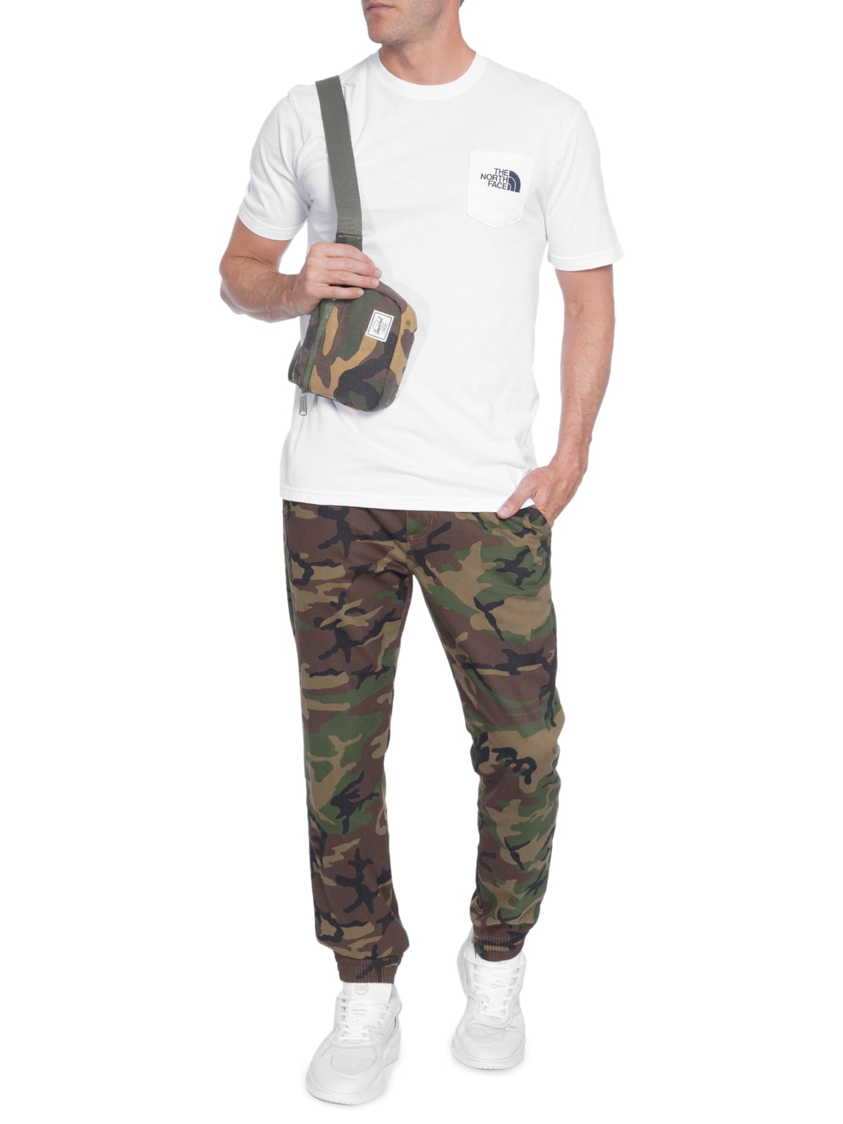 Camiseta Masculina Camping Notes Pocket Tee Branco The North Face