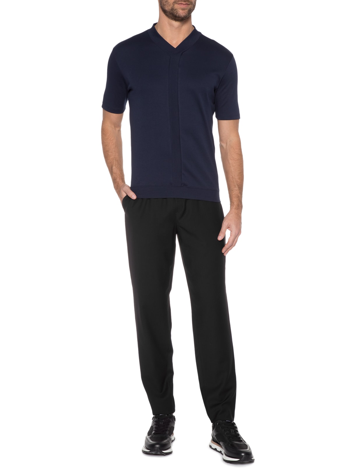 Camiseta Masculina Canelada Azul Ricardo Almeida