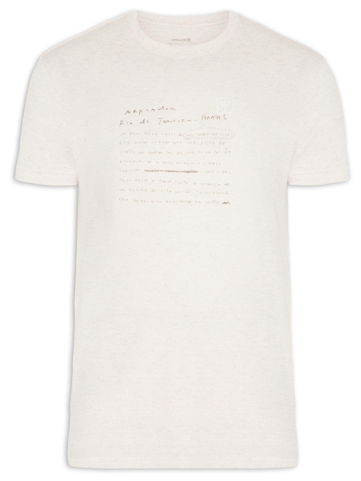 Camiseta Masculina Cânhamo Arpoador Sketch - Bege