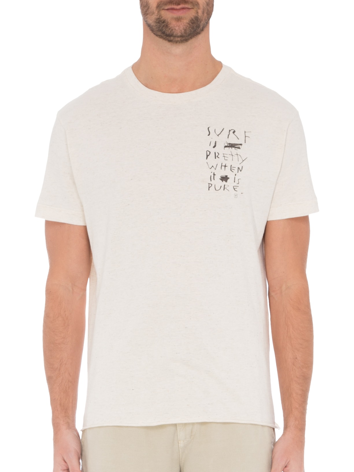 Camiseta Masculina Cânhamo Ciano Sun Bege Osklen