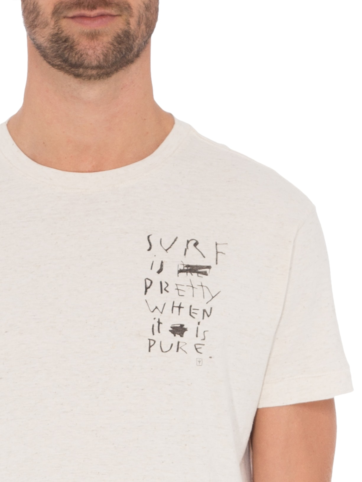 Camiseta Masculina Cânhamo Ciano Sun Bege Osklen