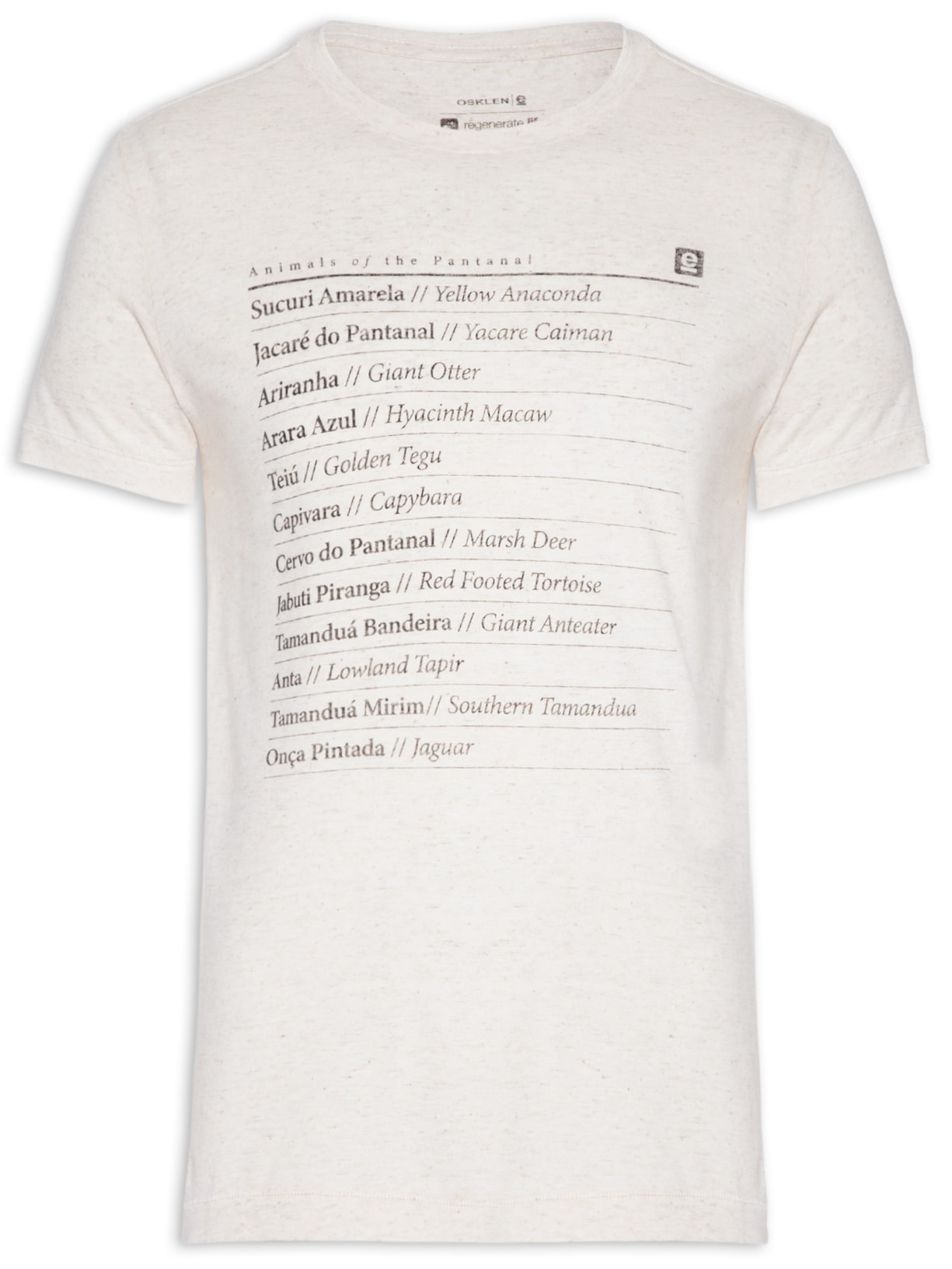 Camiseta Masculina Cânhamo Pantanal Animals - Off White