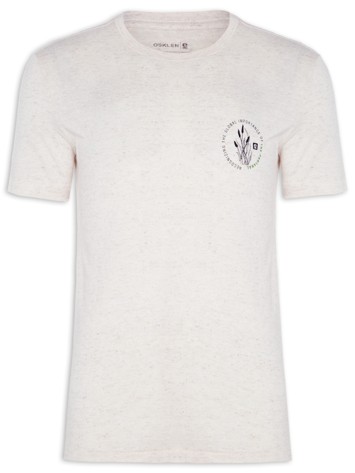 Camiseta Masculina Cânhamo Pantanal Selo - Bege