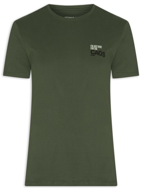 Camiseta Masculina Caos - Verde
