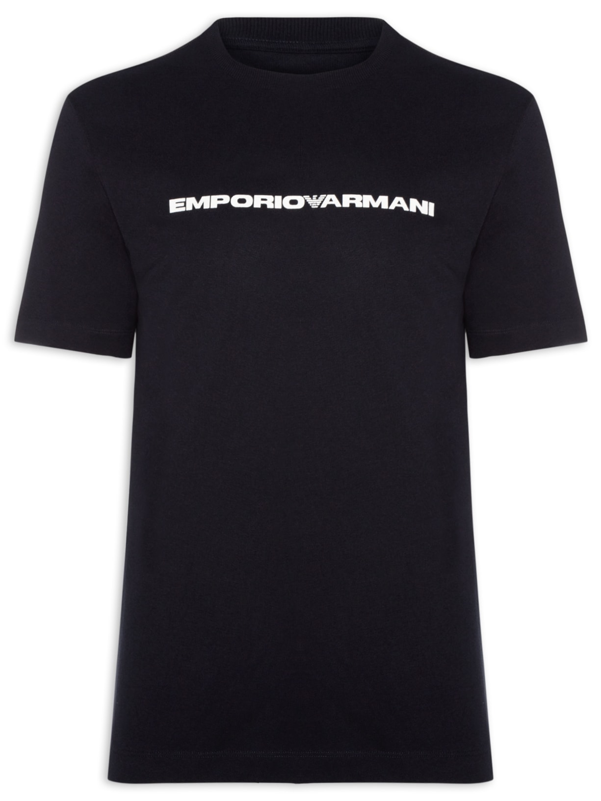 Camiseta Masculina Capsule American Organic Full Mini Print Logo – Preto Emporio Armani