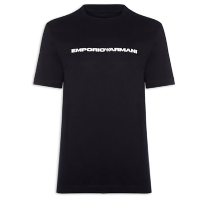 Camiseta Masculina Capsule American Organic Full Mini Print Logo – Preto