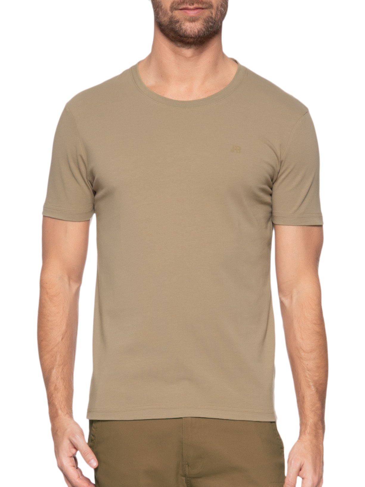 Camiseta Masculina Careca Stretch Bege Jab