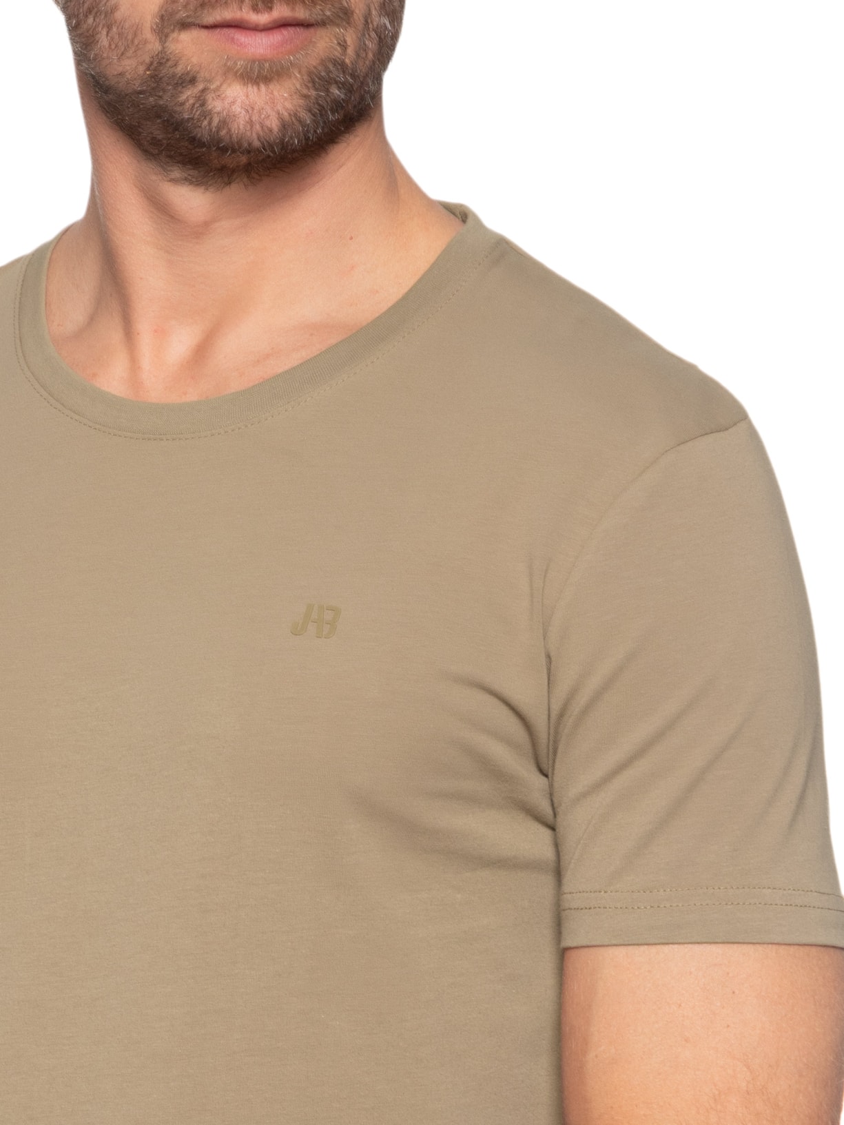 Camiseta Masculina Careca Stretch Bege Jab