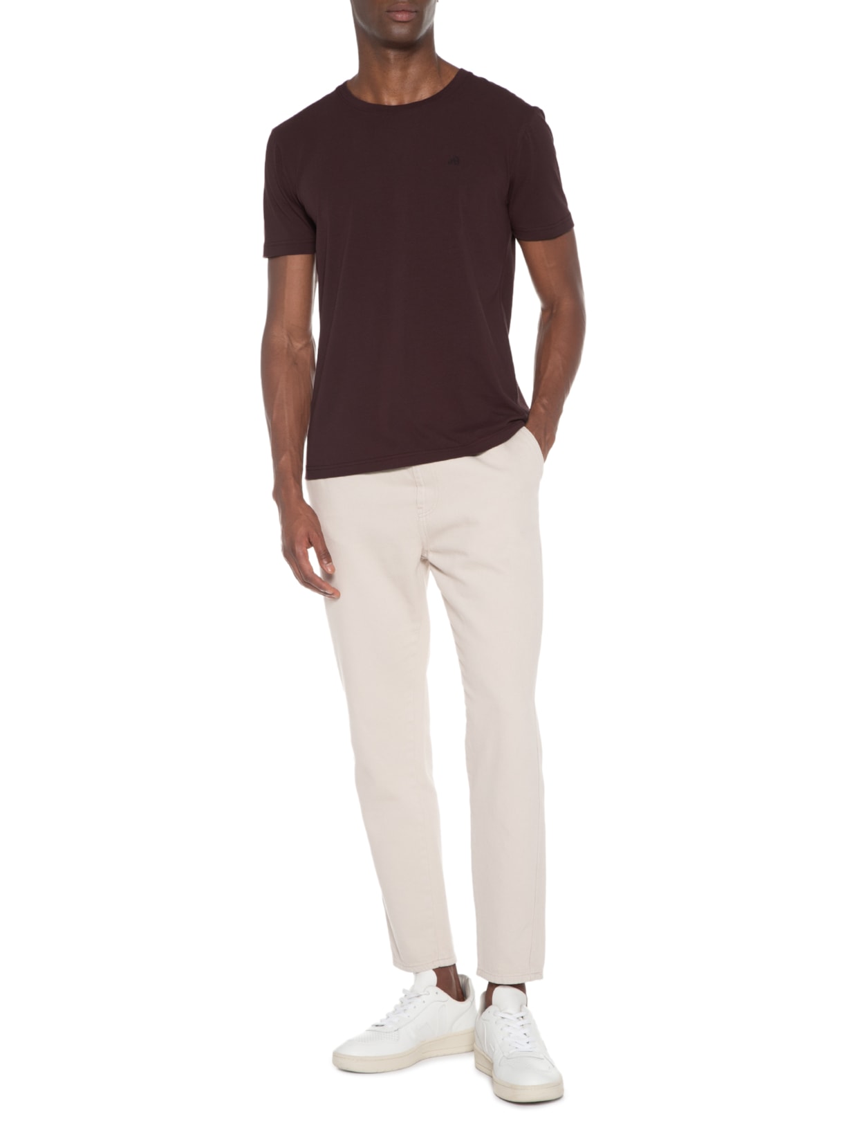 Camiseta Masculina Careca Stretch Vinho Jab