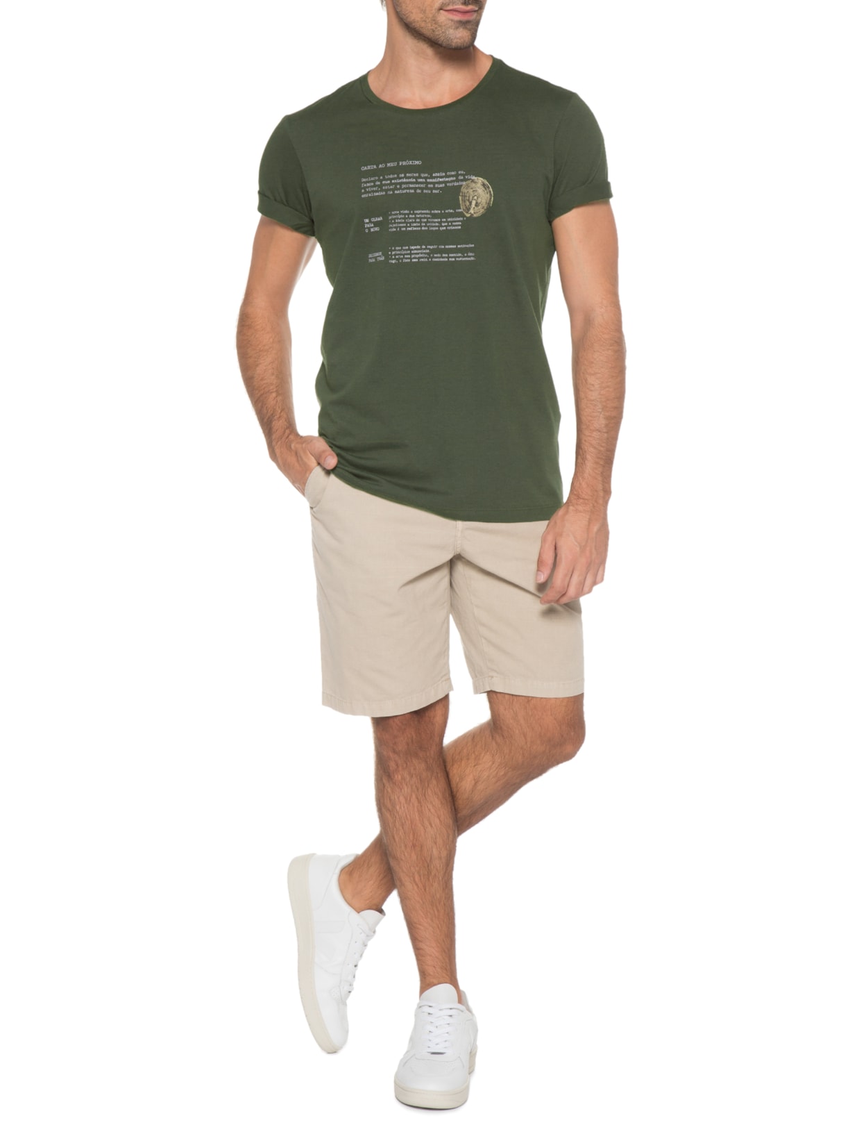 Camiseta Masculina Carta Ao Meu Próximo Verde Urbô