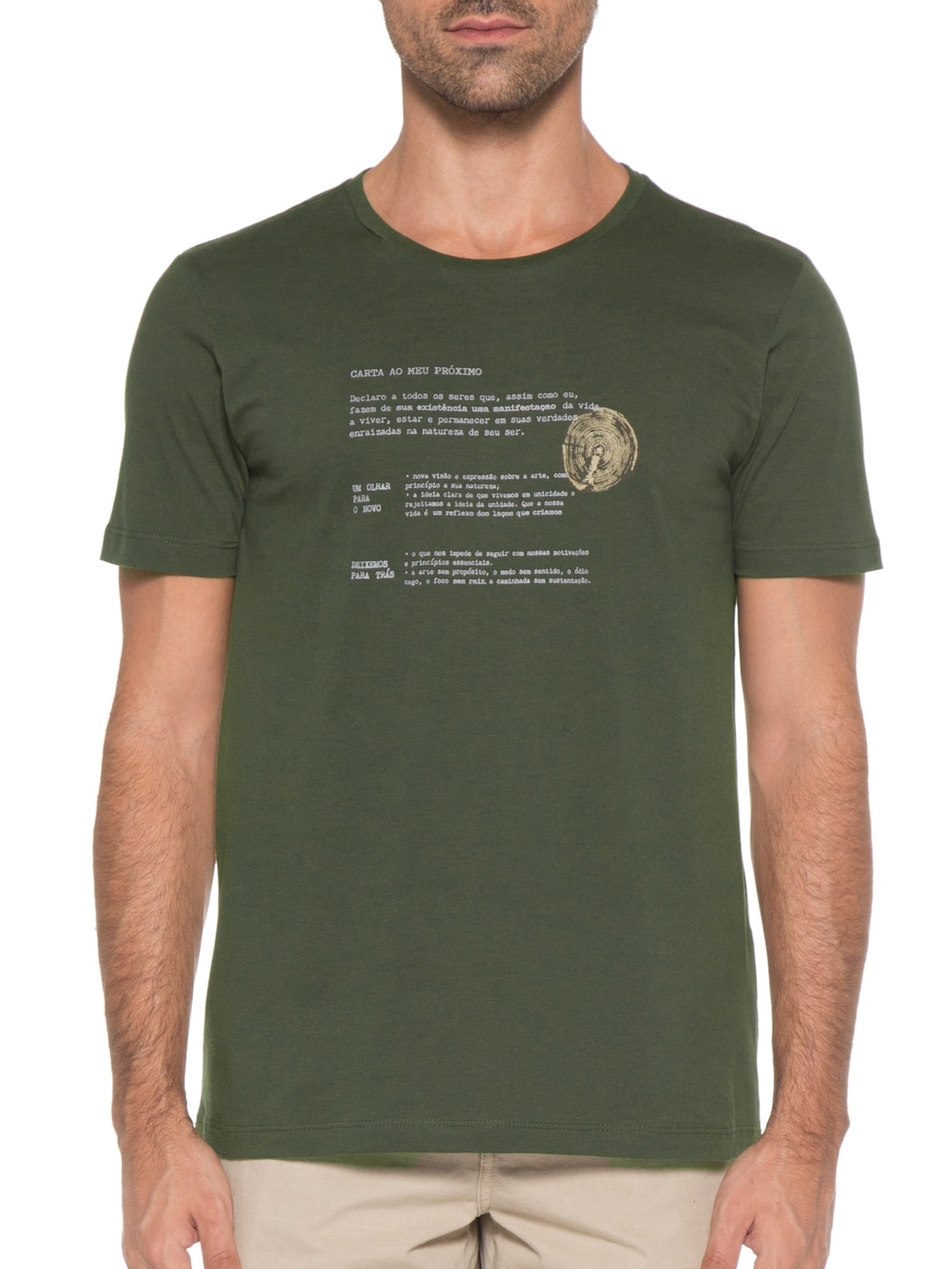 Camiseta Masculina Carta Ao Meu Próximo Verde Urbô