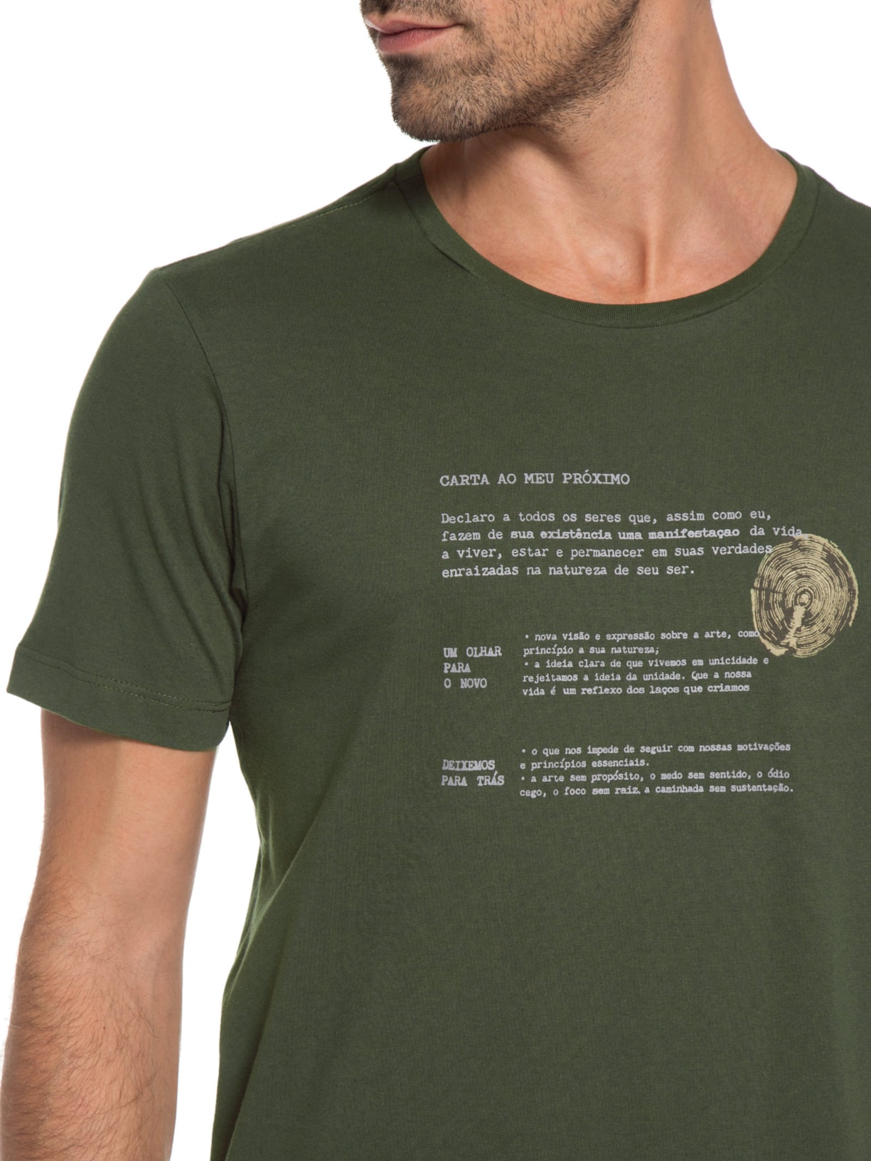 Camiseta Masculina Carta Ao Meu Próximo Verde Urbô