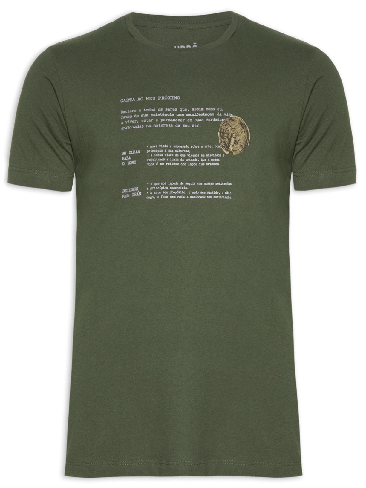 Camiseta Masculina Carta Ao Meu Próximo - Verde