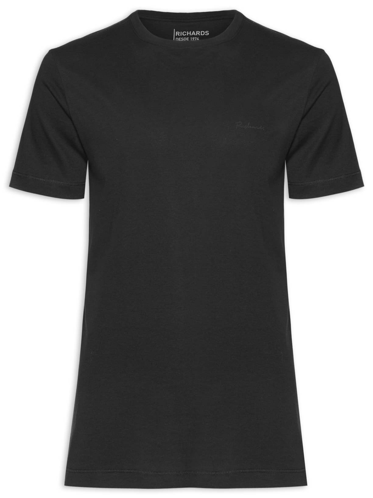 Camiseta Masculina Casual Pima Manga Curta - Preto
