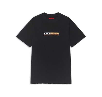 Camiseta Masculina Caution - Preto