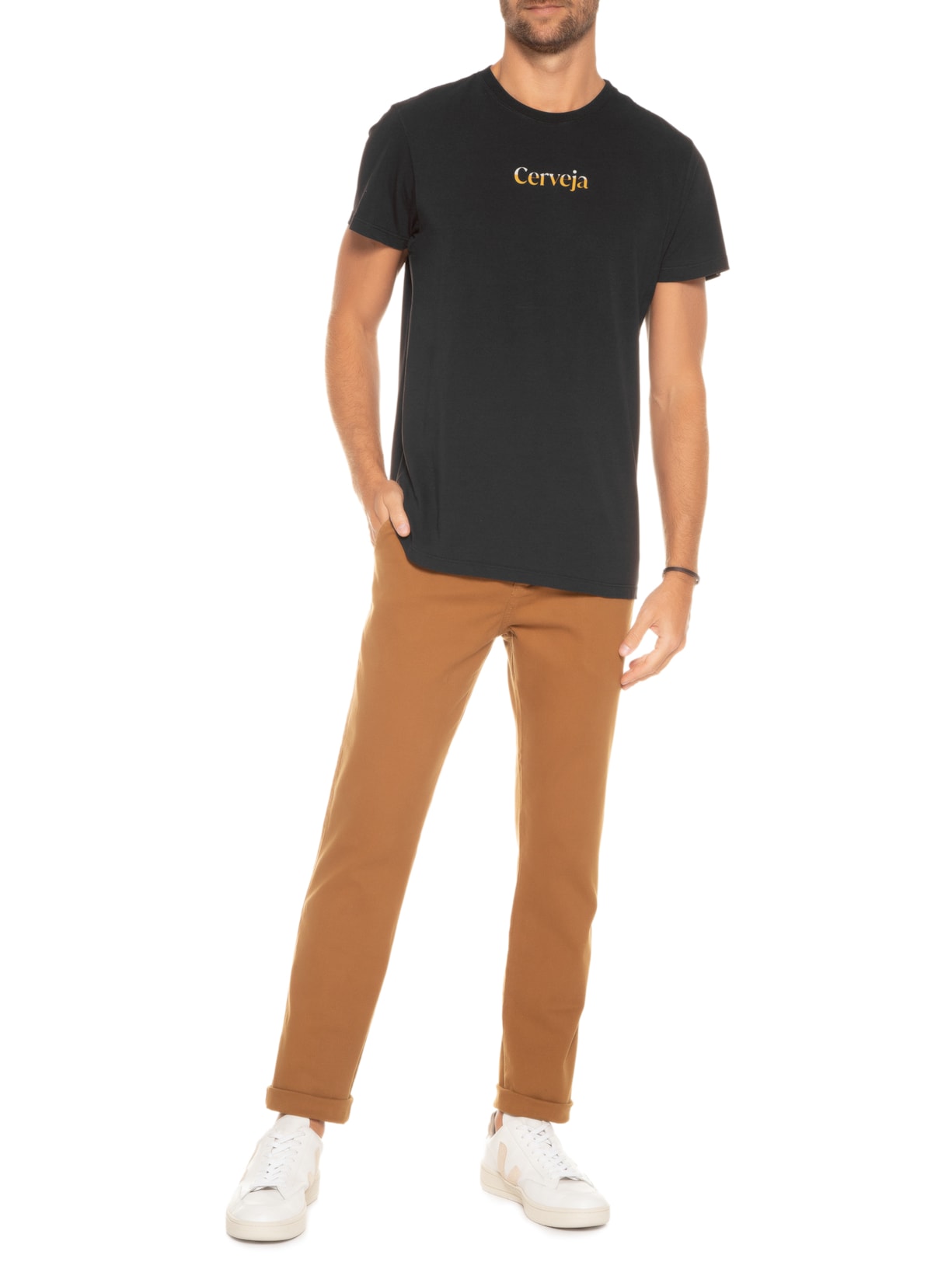 Camiseta Masculina Cerveja Tons Preto Foxton