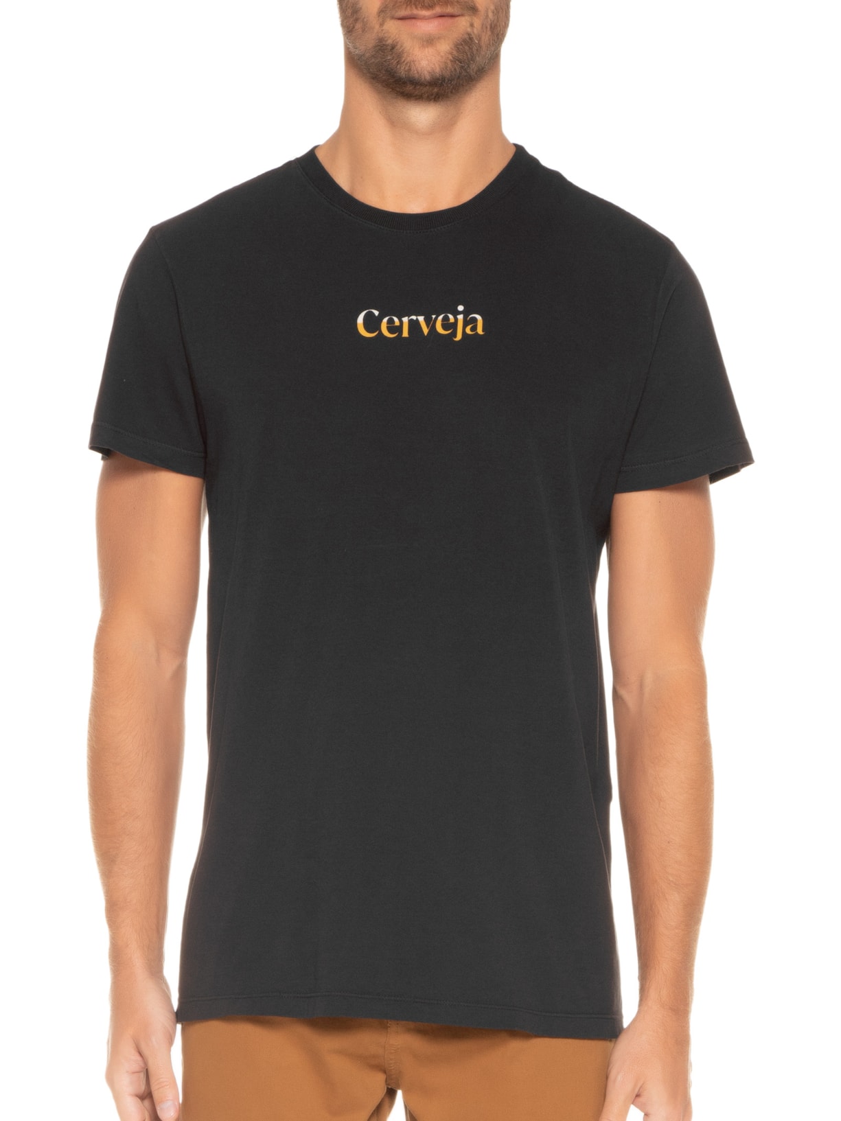 Camiseta Masculina Cerveja Tons Preto Foxton