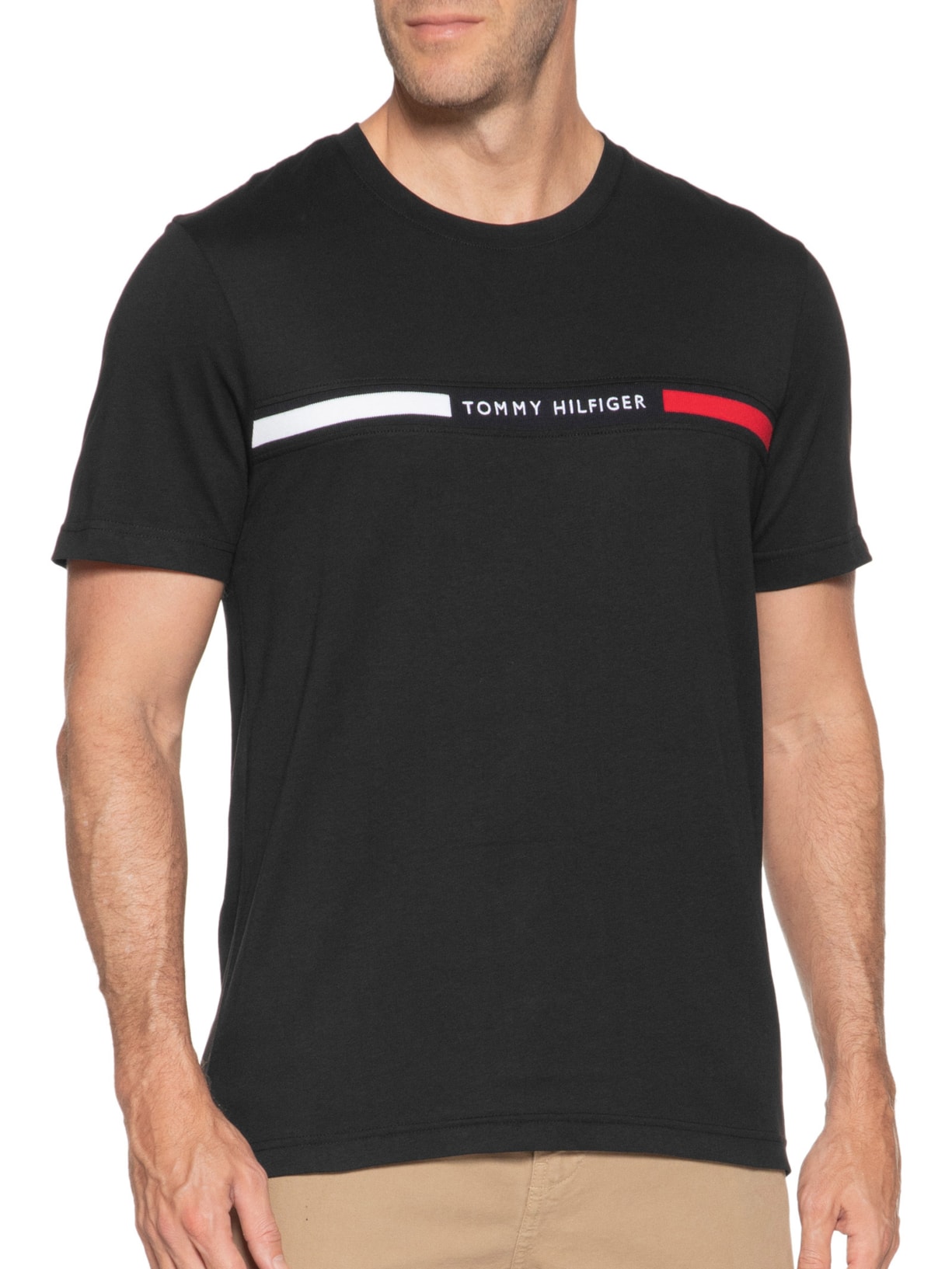 Camiseta Masculina Chest Insert Tee Preto Tommy Hilfiger