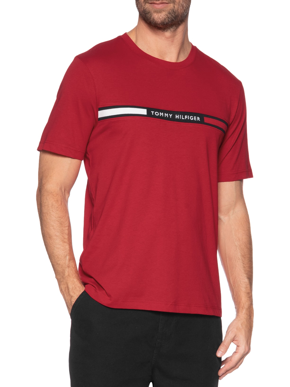 Camiseta Masculina Chest Insert Tee Vermelho Tommy Hilfiger