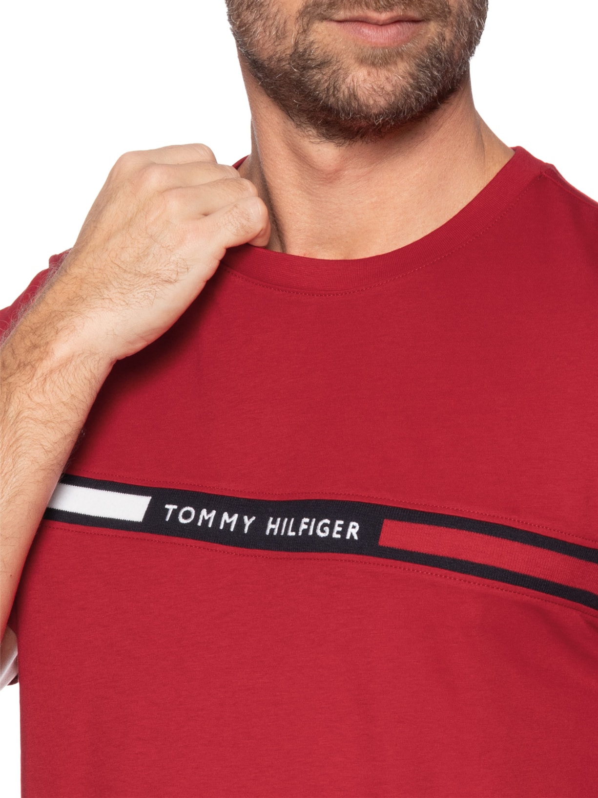 Camiseta Masculina Chest Insert Tee Vermelho Tommy Hilfiger