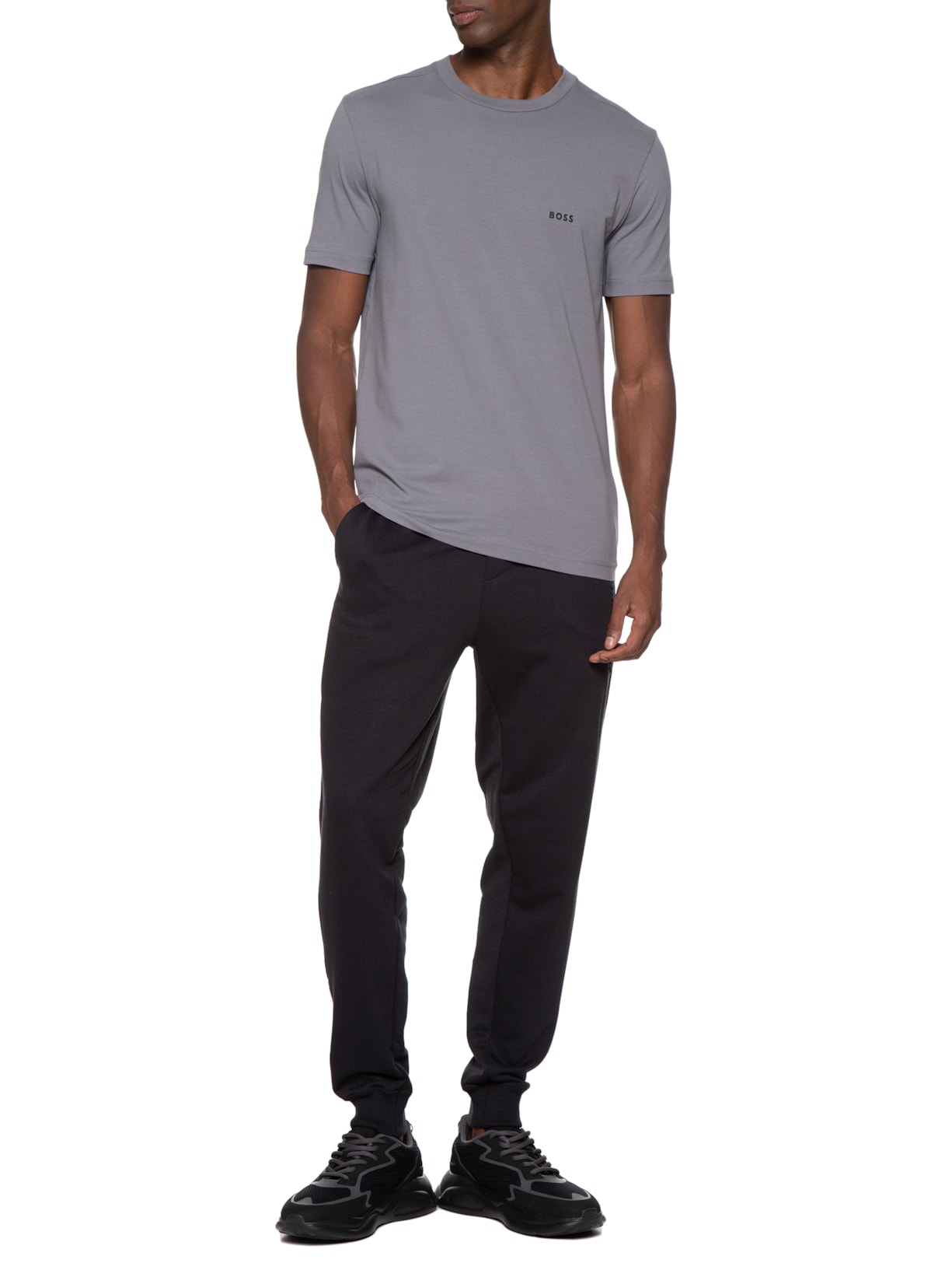 Camiseta Masculina Cinza Boss