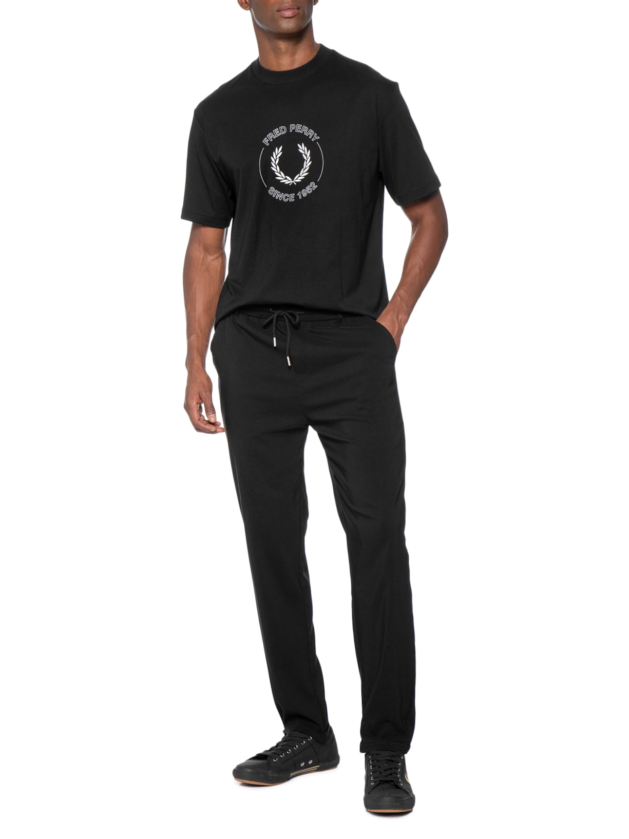 Camiseta Masculina Circle Graphic Preto Fred Perry