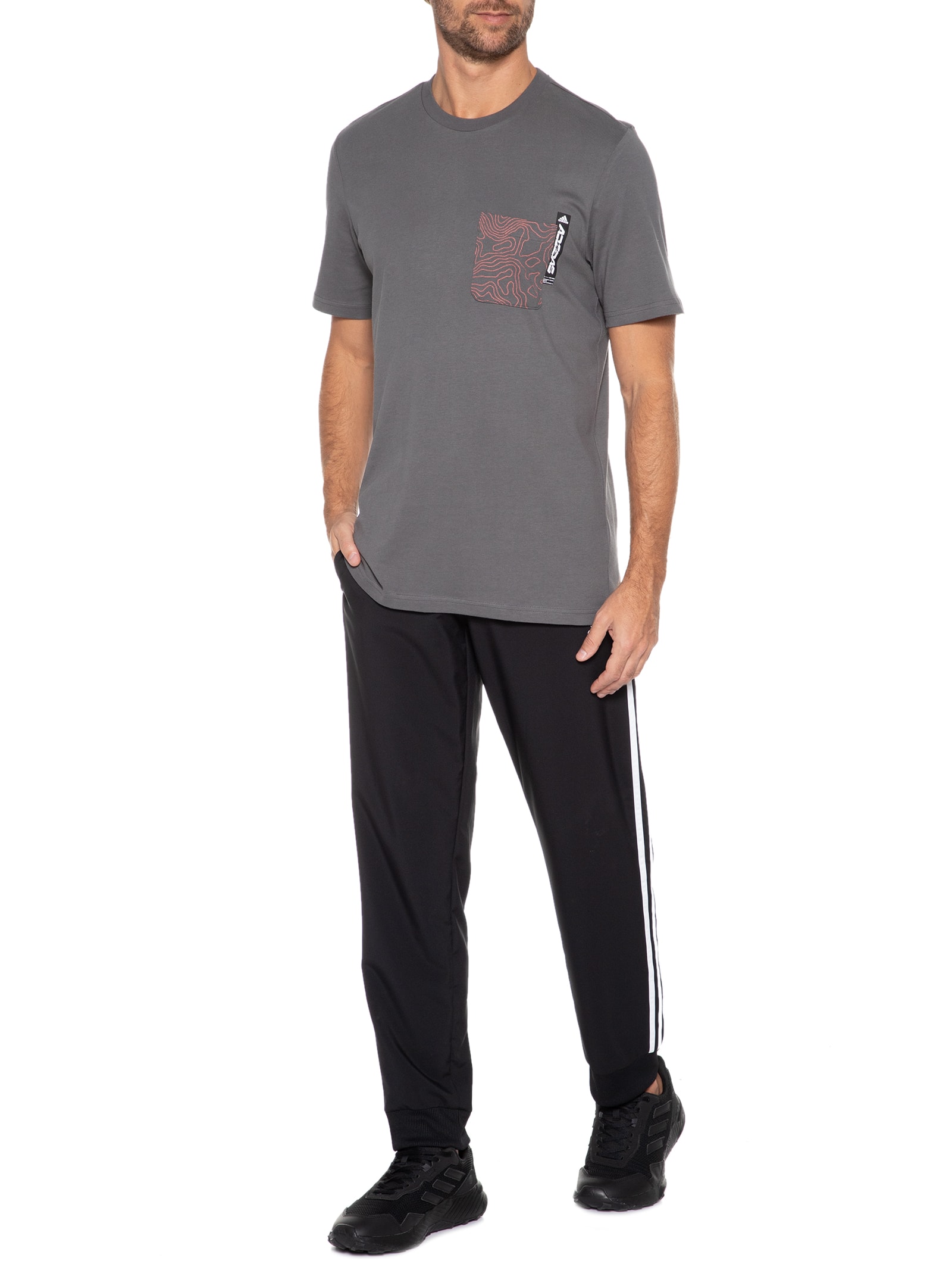 Adidas - Camiseta Masculina City Explorer Com Bolso - Cinza