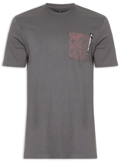 Camiseta Masculina City Explorer Com Bolso - Cinza