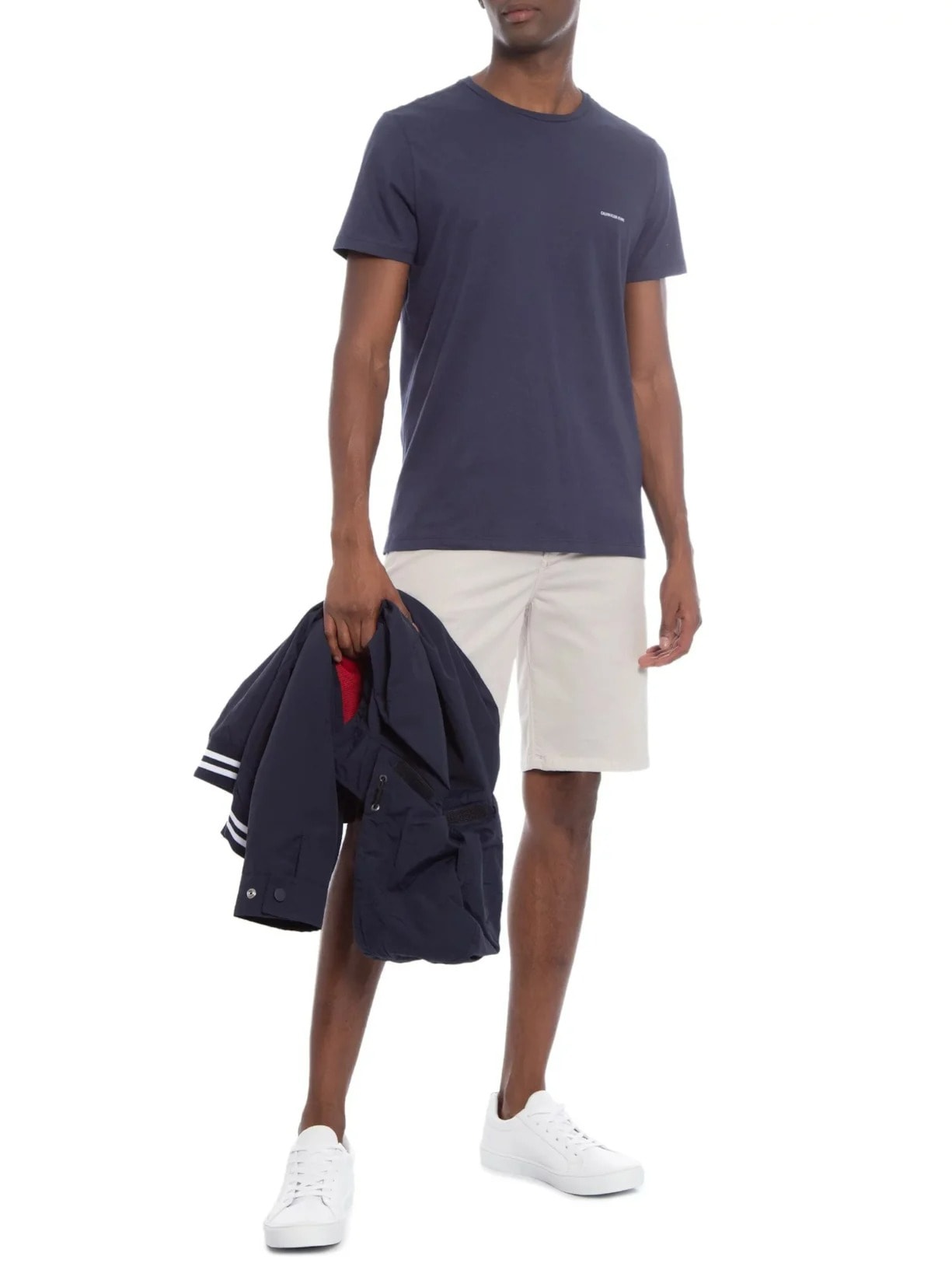 Camiseta Masculina Cjk Logo Básico Peito Azul Calvin Klein Jeans