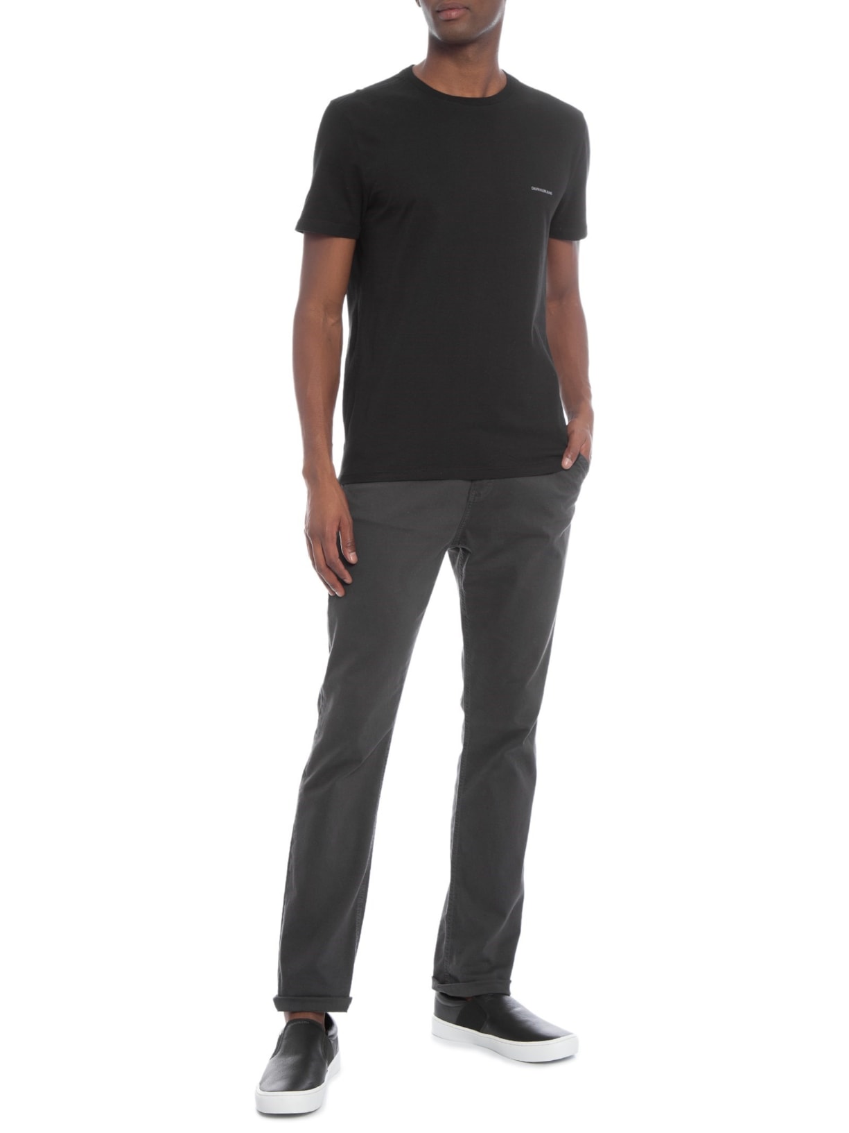 Camiseta Masculina Cjk Logo Básico Peito Preto Calvin Klein Jeans