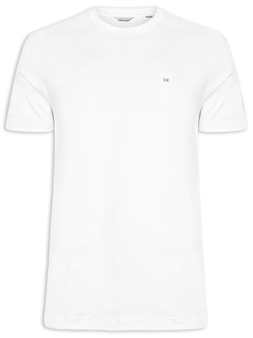 Camiseta Masculina Ck Meia Malha - Branco