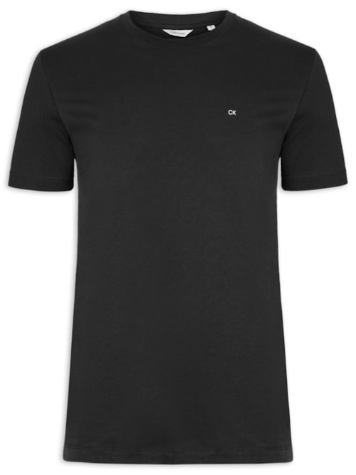 Camiseta Masculina Ck Meia Malha - Preto
