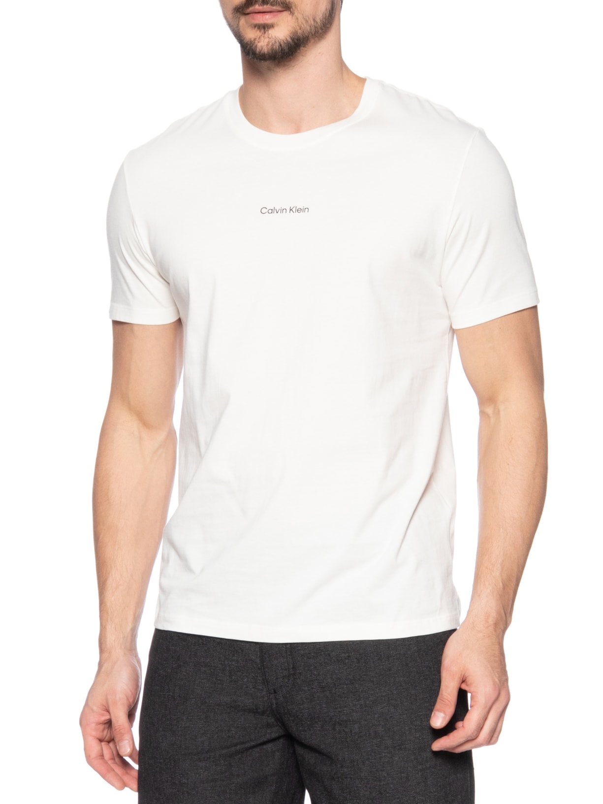 Camiseta Masculina Ck Nano Logo Branco  Calvin Klein - White Label