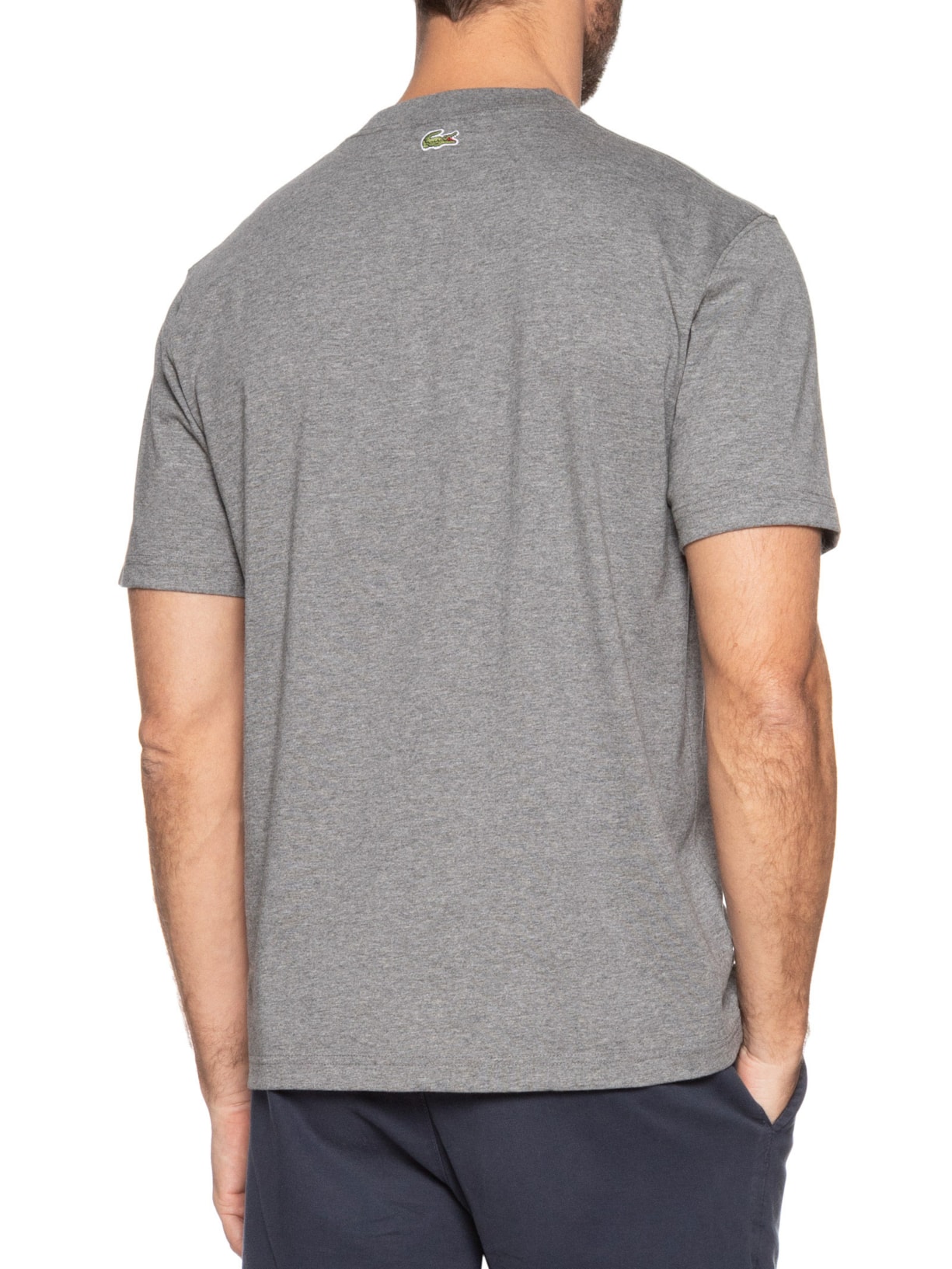 Camiseta Masculina Classic Fit Algodão Cinza   Lacoste