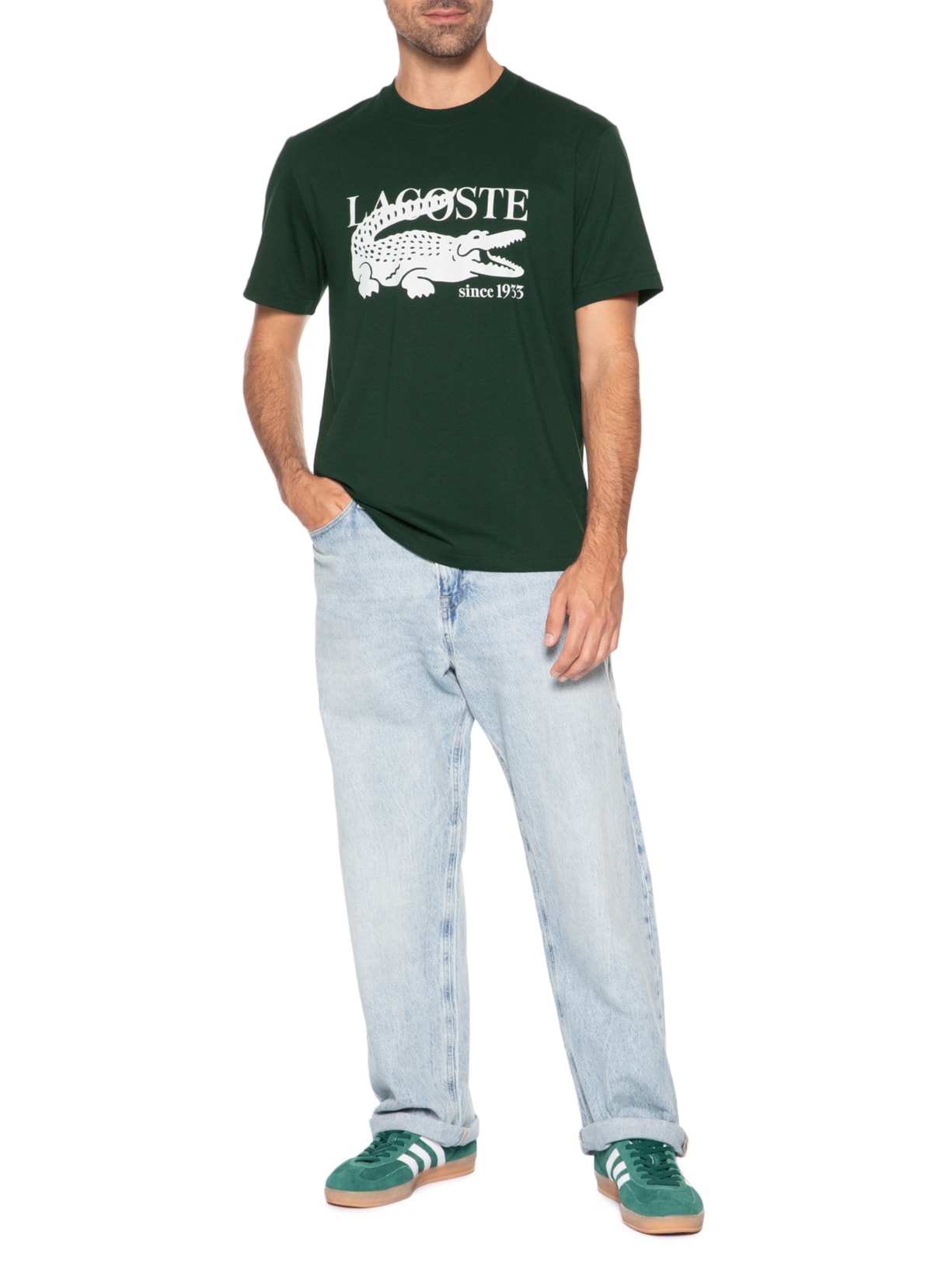 Camiseta Masculina Classic Fit Big Croco Verde Lacoste