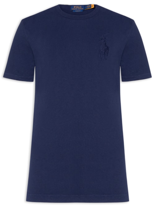 Camiseta Masculina Classic Fit Big Pony Jersey - Azul