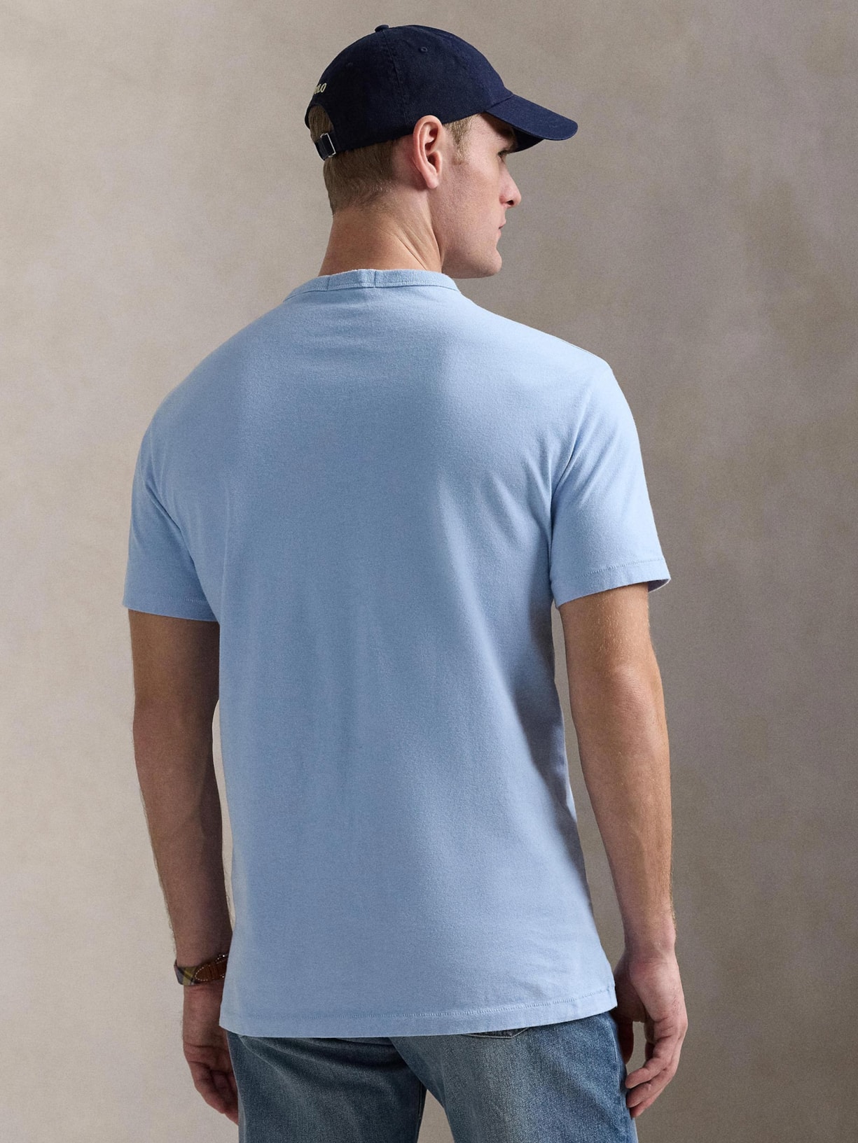 Camiseta Masculina Classic Fit Big Pony Jersey Azul Polo Ralph Lauren